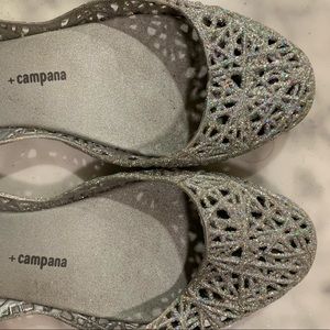 Melissa Silver Glitter Flats